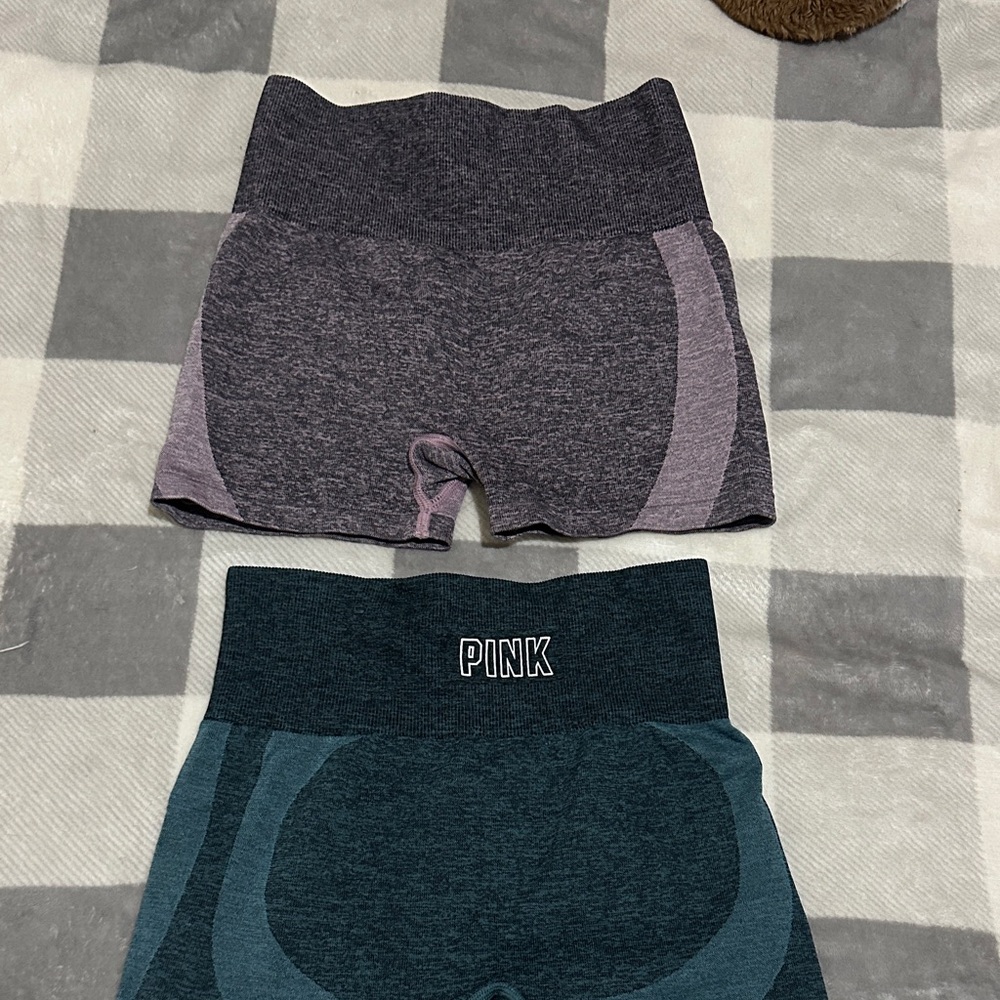 PINK Victoria's Secret Women's Heathered Purple and Teal Shorts